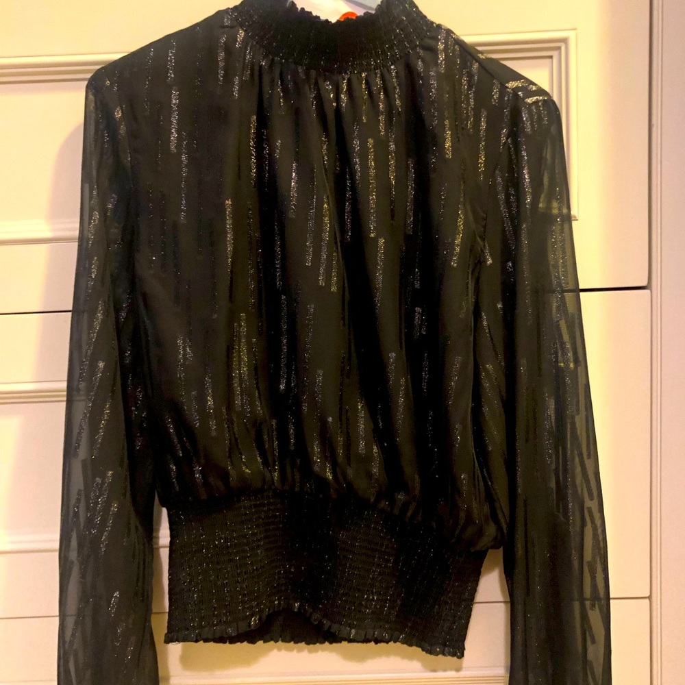 Elan black shimmer top